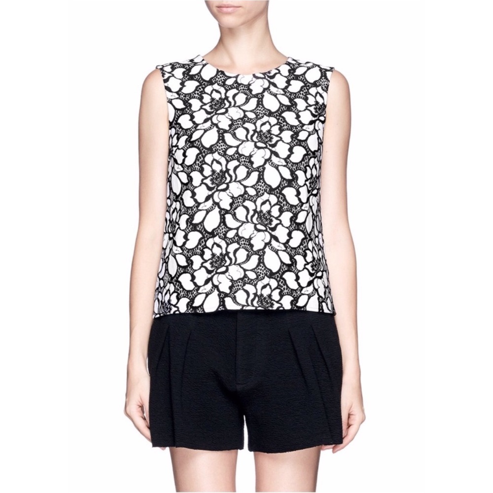 DVF Betty Floral Appliqué Lace Top